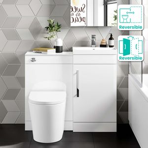 Avon Gloss White Combination Vanity Basin and Boston Toilet 950mm