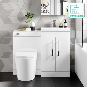 Avon Gloss White Combination Vanity Basin and Boston Toilet 1000mm