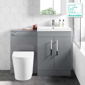 Avon Stone Grey Combination Vanity Basin and Boston Toilet 1100mm