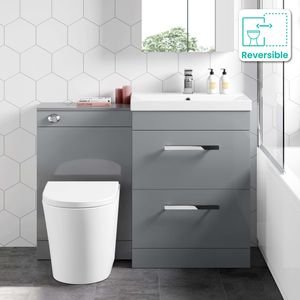 Avon Stone Grey Combination Basin Drawer and Boston Toilet 1100mm