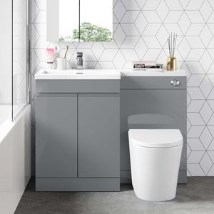 Trent Stone Grey Combination Vanity Basin and Boston Toilet 1100mm - Left Handed