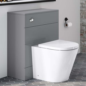 Harper Stone Grey Back To Wall Unit and Boston Toilet