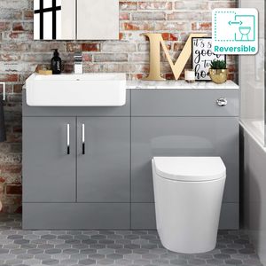 Harper Stone Grey Combination Vanity Basin with Marble Top & Boston Toilet 1200mm