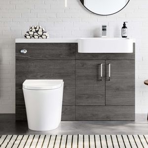 Harper Charcoal Elm Combination Vanity Basin and Boston Toilet 1200mm - Right Handed