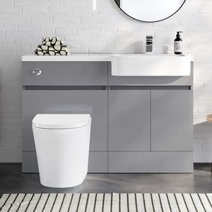 Foster Stone Grey Combination Vanity Basin and Boston Toilet 1200mm - Right Handed