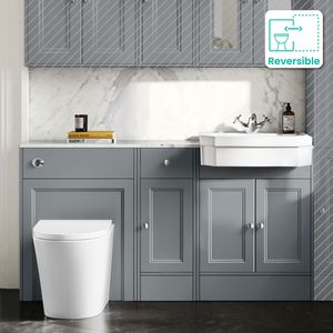 Monaco Dove Grey Combination Vanity Traditional Basin with Marble Top and Boston Toilet 1500mm