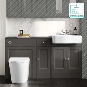 Monaco Graphite Grey Combination Vanity Basin and Boston Toilet 1500mm