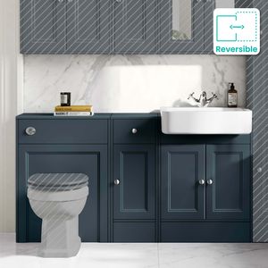 Monaco Inky Blue Basin Vanity and Back To Wall Unit 1500mm (Excludes Pan & Cistern)