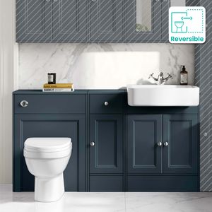 Monaco Inky Blue Combination Vanity Basin and Seattle Toilet 1500mm