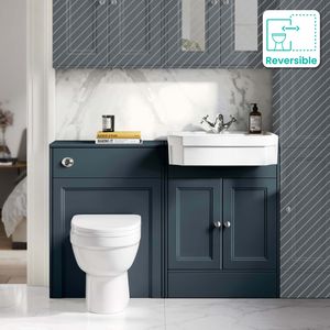 Monaco Inky Blue Combination Vanity Traditional Basin and Seattle Toilet 1200mm