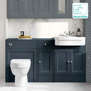 Monaco Inky Blue Combination Vanity Traditional Basin and Seattle Toilet 1500mm