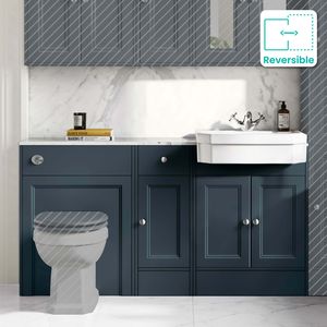 Monaco Inky Blue Combination Vanity Traditional Basin with Marble Top 1500mm (Excludes Pan & Cistern)