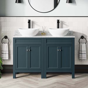 Bermuda Inky Blue Vanity with Marble Top & Oval Counter Top Basin 1200mm