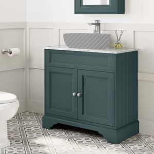 Lucia Midnight Green Cabinet with Marble Top 840mm - Excludes Counter Top Basin