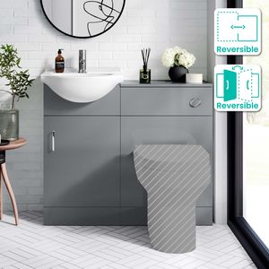 Quartz Stone Grey Basin Vanity and Back To Wall Toilet Unit 950mm