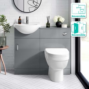 Quartz Stone Grey Combination Vanity Basin and Seattle Toilet 950mm