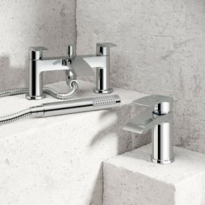 Severn Chrome Basin & Shower Bath Mixer Tap Set