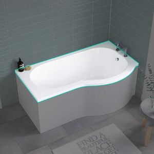 P Shaped 1500 Shower Bath - Right Handed