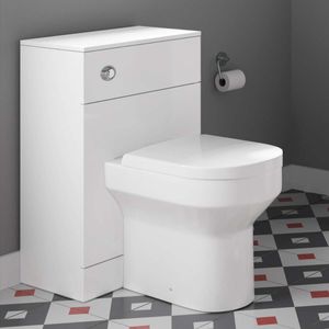 Quartz Gloss White Back To Wall Unit and Denver Toilet
