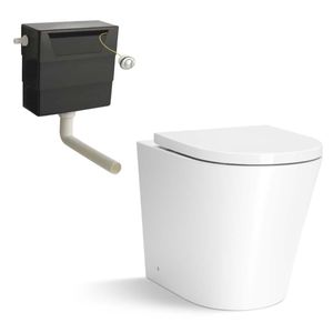 Boston Rimless Back To Wall Toilet With Premium Soft Close Seat and Concealed Cistern