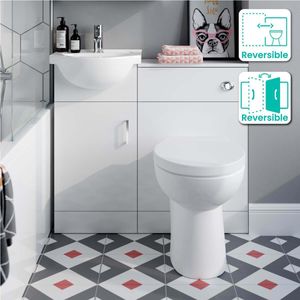 Quartz Gloss White Combination Vanity Basin and Austin Toilet 900mm