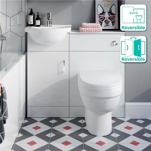 Quartz Gloss White Combination Vanity Basin and Seattle Toilet 900mm