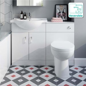 Quartz Gloss White Combination Vanity Basin and Austin Toilet 1150mm
