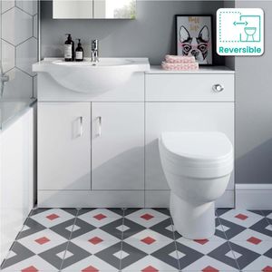 Quartz Gloss White Combination Vanity Basin and Seattle Toilet 1150mm