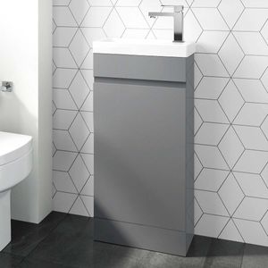 Trent Stone Grey Cloakroom Floor Standing Basin Vanity 400mm