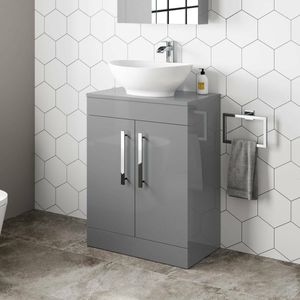 Avon Stone Grey Vanity with Oval Counter Top Basin 600mm