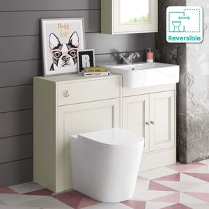 Monaco Chalk White Combination Vanity Basin and Boston Toilet 1200mm