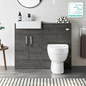 Harper Charcoal Elm Combination Vanity Basin & Seattle Toilet 1000mm