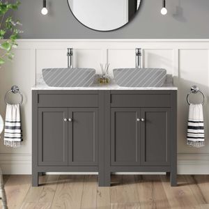 Bermuda Graphite Grey Cabinet with Marble Top 1200mm - Excludes Counter Top Basins