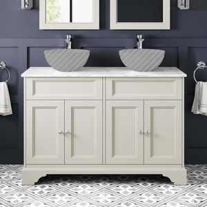 Lucia Chalk White Cabinet with Marble Top 1200mm - Excludes Counter Top Basins