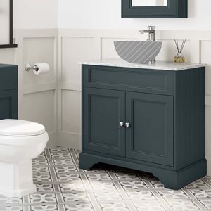 Lucia Inky Blue Cabinet with Marble Top 840mm - Excludes Counter Top Basin