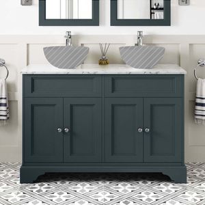 Lucia Inky Blue Cabinet with Marble Top 1200mm - Excludes Counter Top Basins
