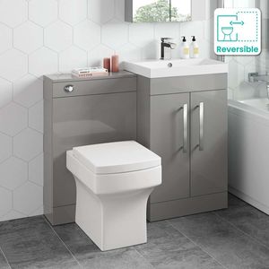 Avon Stone Grey Combination Vanity Basin and Portland Toilet 1000mm