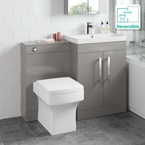 Avon Stone Grey Combination Vanity Basin and Portland Toilet 1100mm