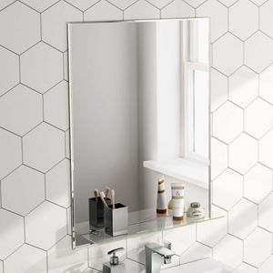 Arla Bevelled Edge Mirror with Glass Shelf