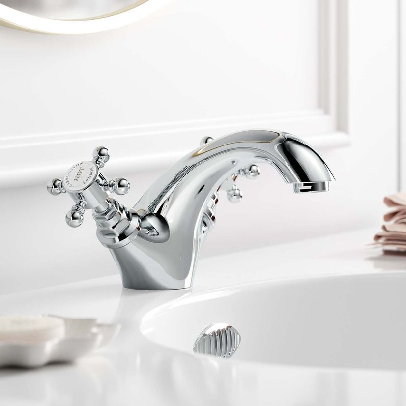 Thames Traditional Chrome Basin Mixer Tap