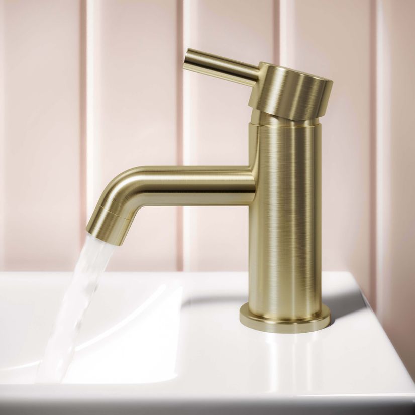 Trent Brushed Brass Cloakroom Basin Mixer Tap