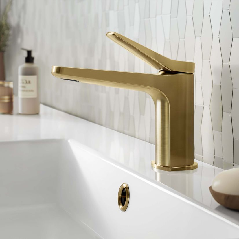 Aire Brushed Brass Basin Mixer Tap