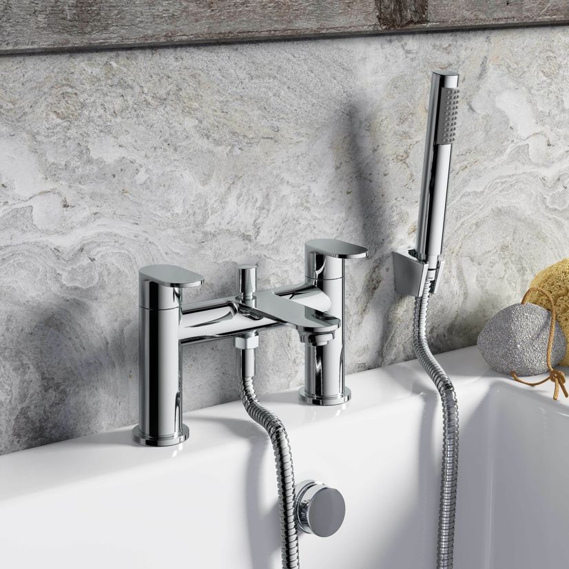 Anker Chrome Bath Filler & Handheld Shower