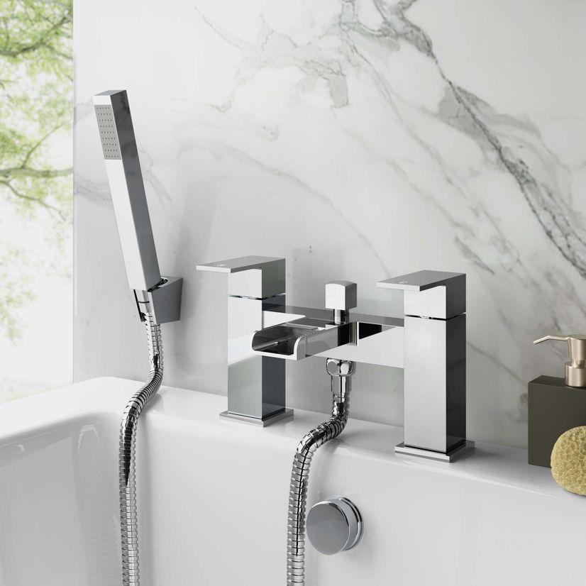 Avon Chrome Waterfall Bath Filler & Handheld Shower