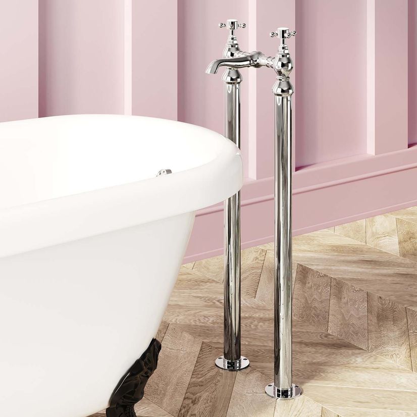 Sherbourne Traditional Chrome Freestanding Bath Mixer Tap