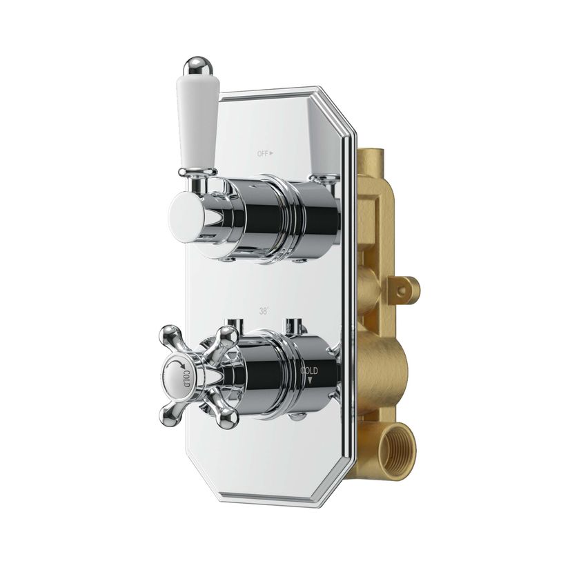 Shannon Premium Chrome Traditional Thermostatic Shower Valve - 1 Outlet