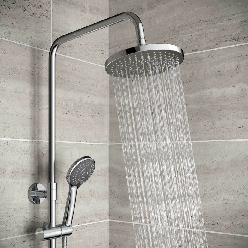 Ballina Round Chrome Thermostatic Bath Filler Shower Set