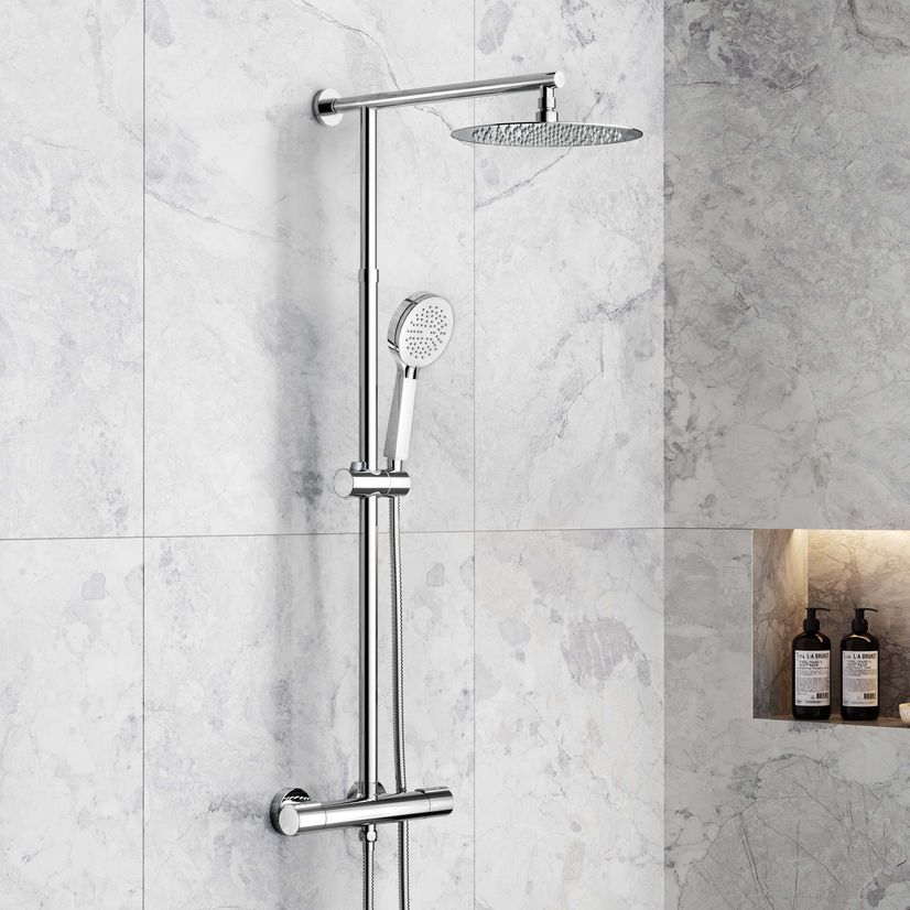 Ballina Premium Cool Touch Round Thermostatic Shower with Large 250mm Head