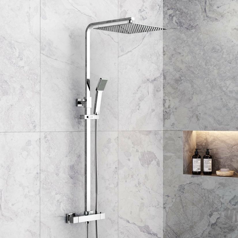 Galway Premium Square Thermostatic Shower with Large 300mm Head