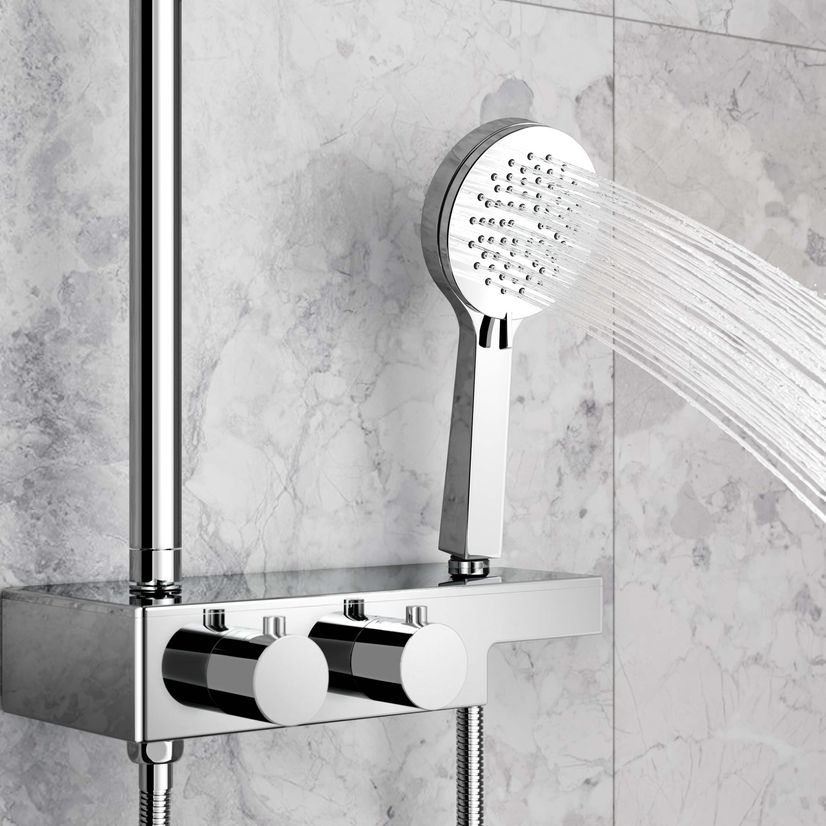 Navan Cool Touch Round Thermostatic Shower with Large 250mm Head